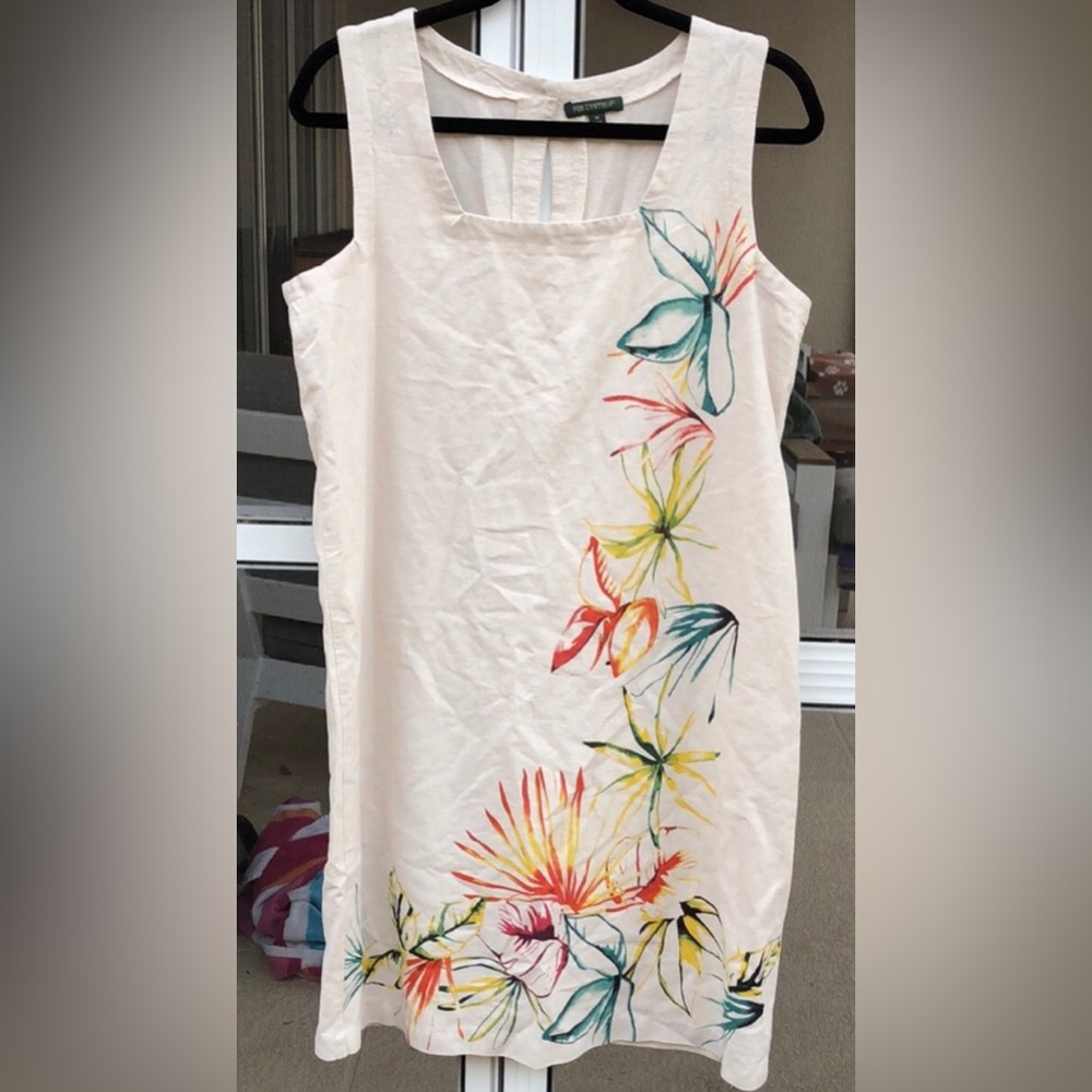 NWOT- FOR CYNTHIA Linen Blend Sleeveless Dress
